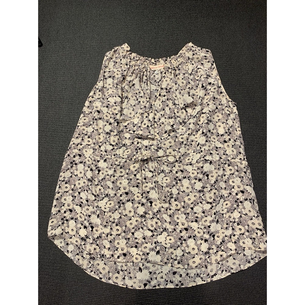 Rebecca Taylor Silk‎ Ruffle Tunic Blouse 6 Sleeveless Floral Print